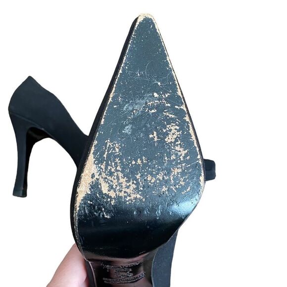 Vera Wang X Stuart Weitzman Heel Pointed Toe Pumps Heels Black 6 - Picture 8 of 8